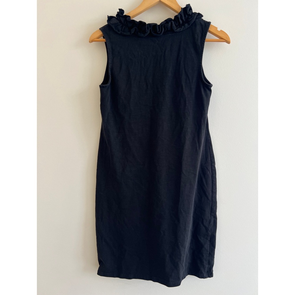 Talbots Petite Small Black Ruffle Neck Shift Dress LBD Classic Minimalist Office - Picture 8 of 8